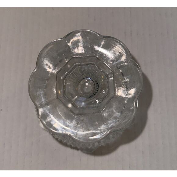 Indiana Glass Diamond Point Mayo/Sauce 3 Piece Set Bowl plastic Spoon Under Dish - Picture 5 of 5